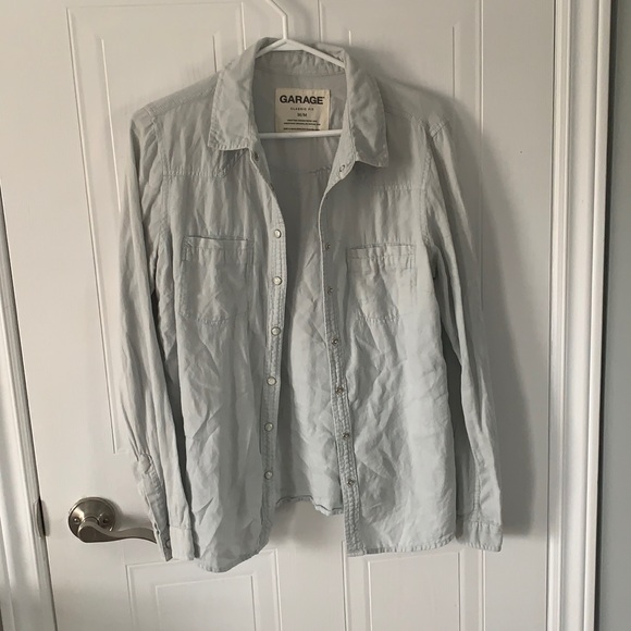 GARAGE Women’s baby blue button up flannel - Picture 1 of 1